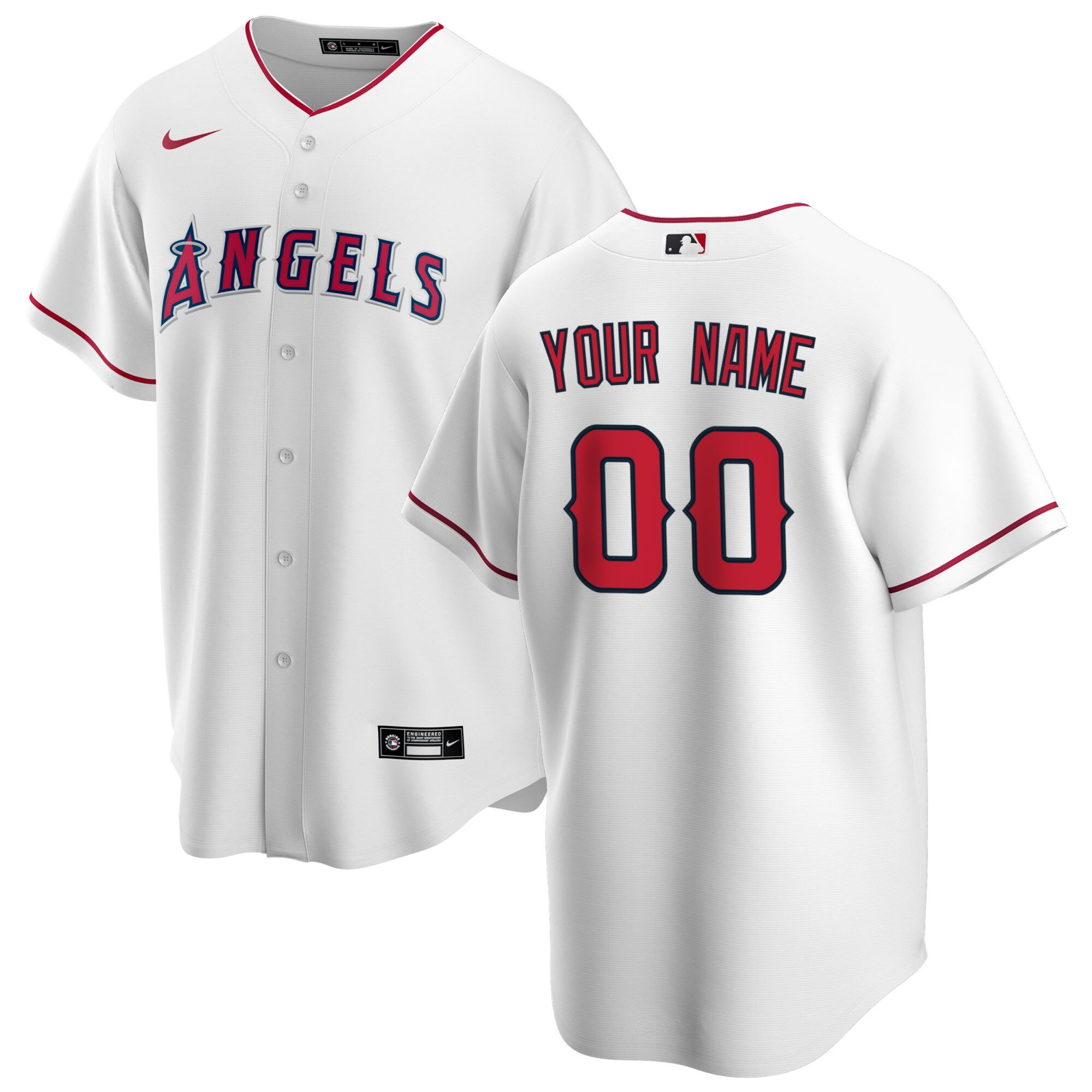 Los Angeles Angels White Home Custom MLB Jersey Men's