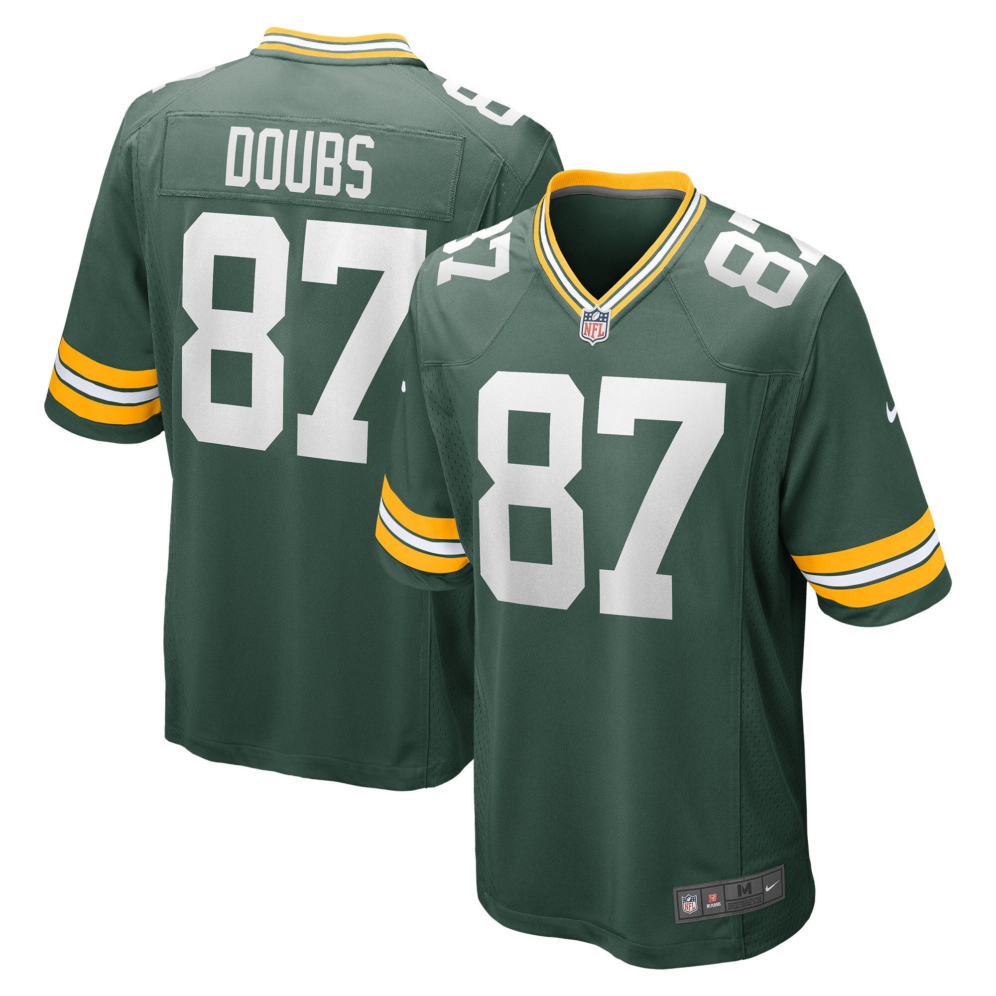 Green Bay Packers Romeo Doubs Green Game Player NFL Jersey Men's
