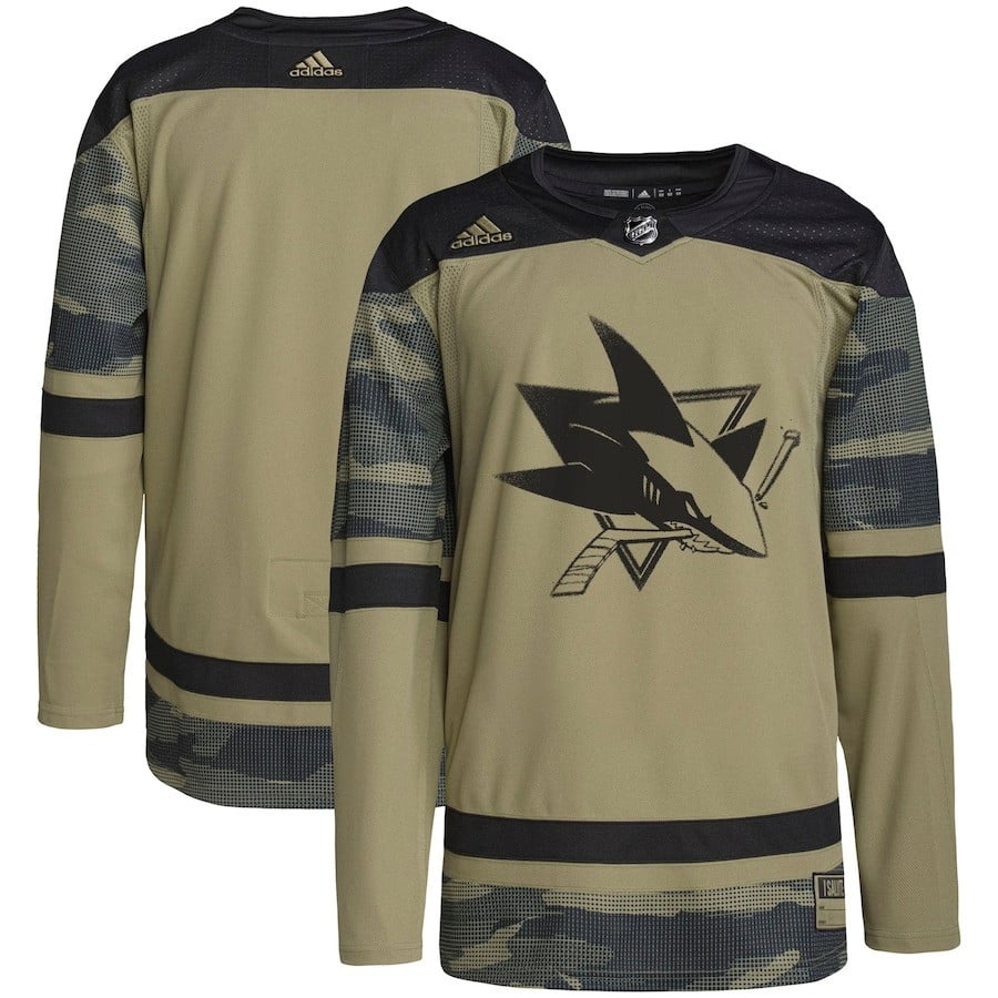 San Jose Sharks Military Appreciation Team Practice Camo NHL Jersey Men's