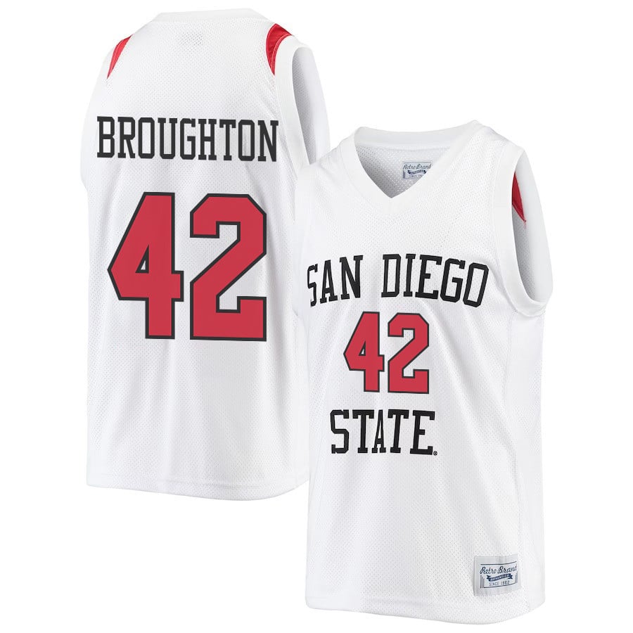 Triston Broughton 42 San Diego State Aztecs 2023- Me White NCAA Jersey Men's