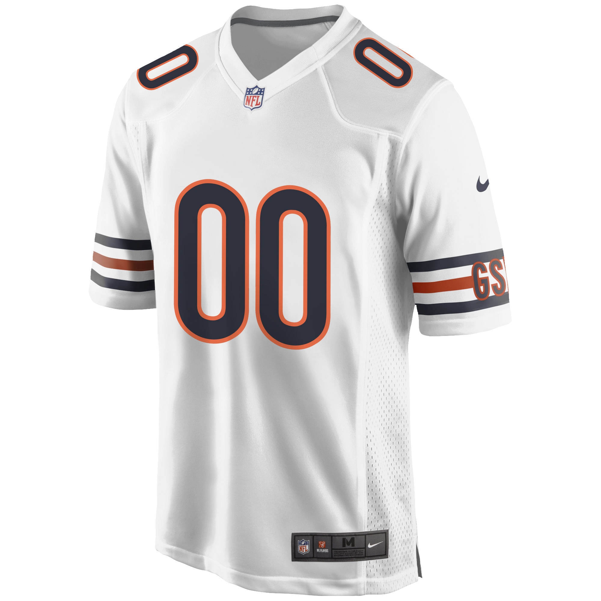 Chicago Bears White Custom Game NFL Jersey Men's