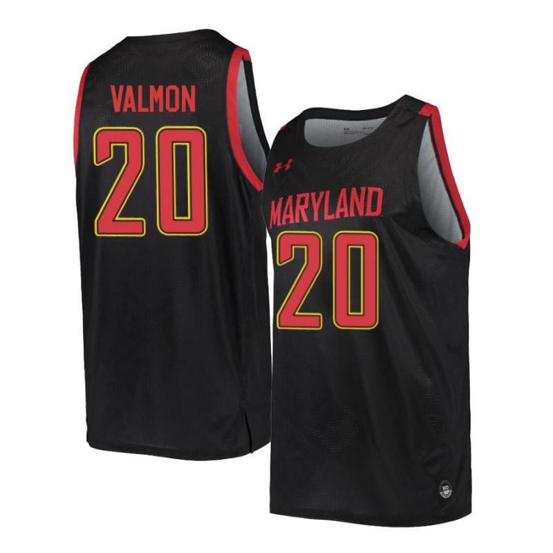 Under Armour 20 Travis Valmon Black Retro Maryland Terrapins NCAA Jersey Men's