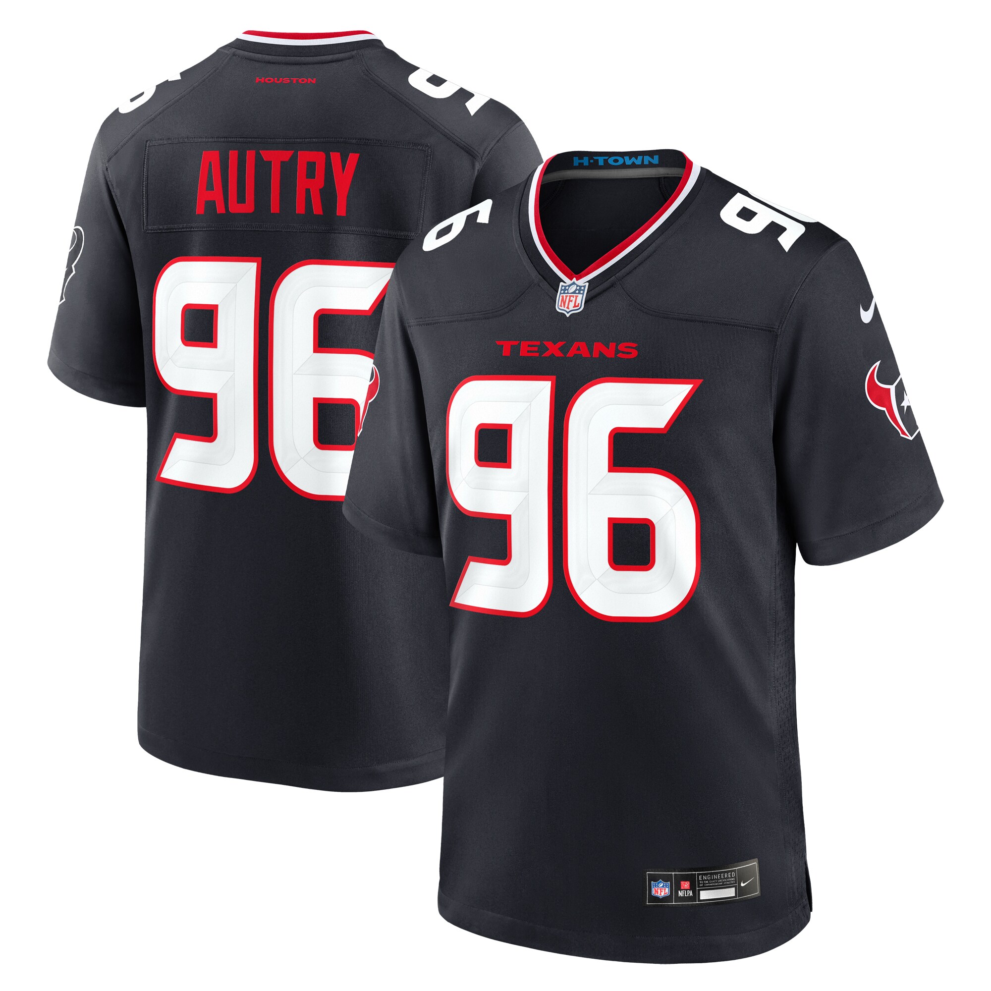 Houston Texans Denico Autry Navy Team Game NFL Jersey Men's