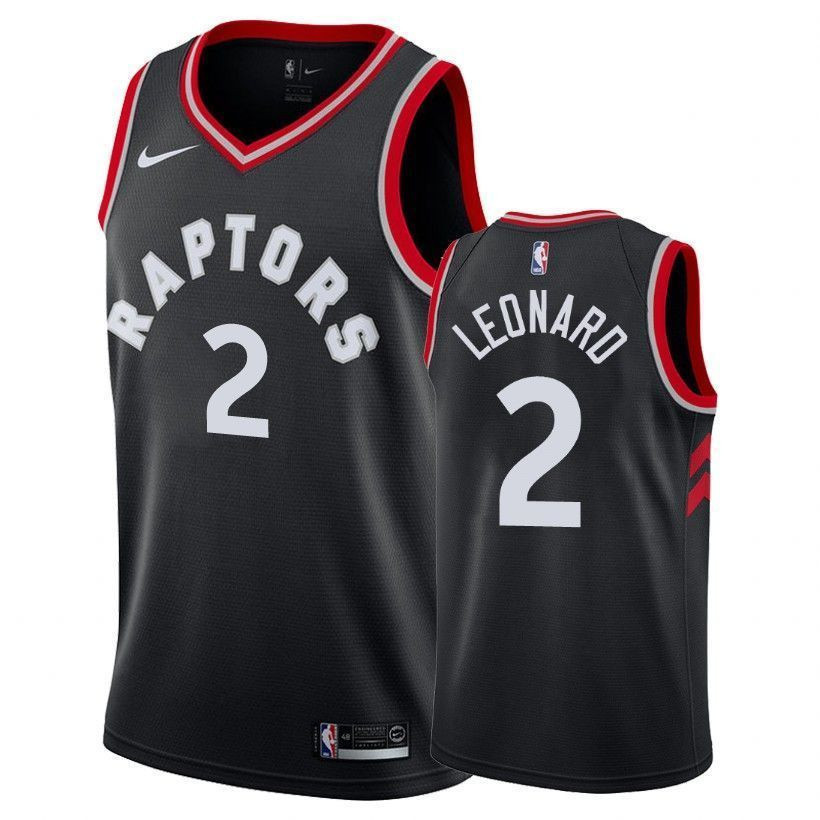 Raptors Kawhi Leonard 2 Statet Black NBA Jersey Men's