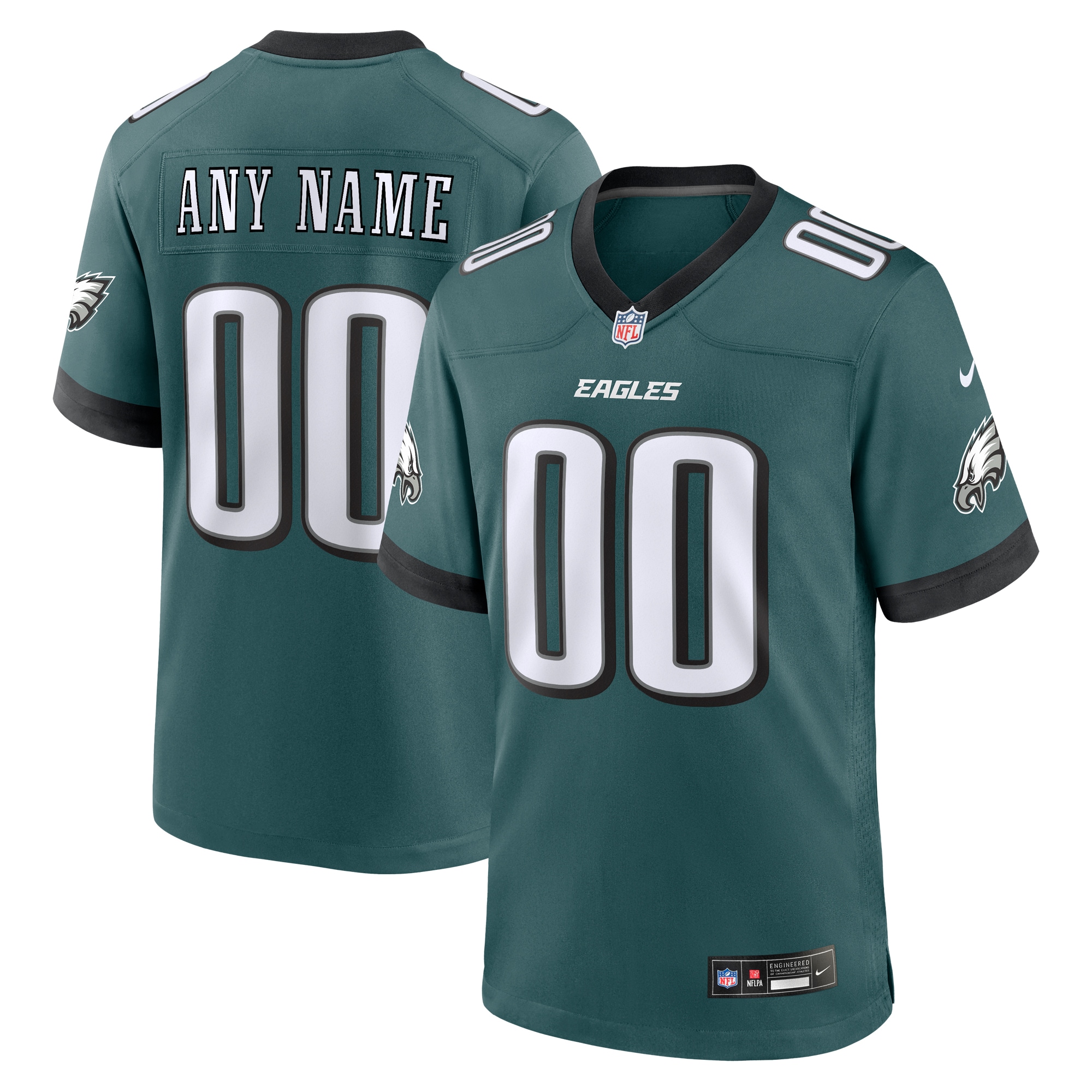 Philadelphia Eagles Midnight Green Custom Game NFL Jersey Men's