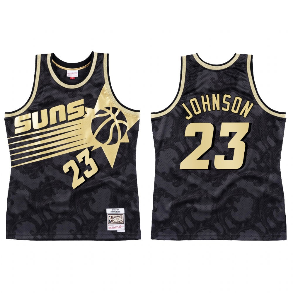 Phoenix Suns Cameron Johnson 23 HWC Black Toile NBA Jersey Men's