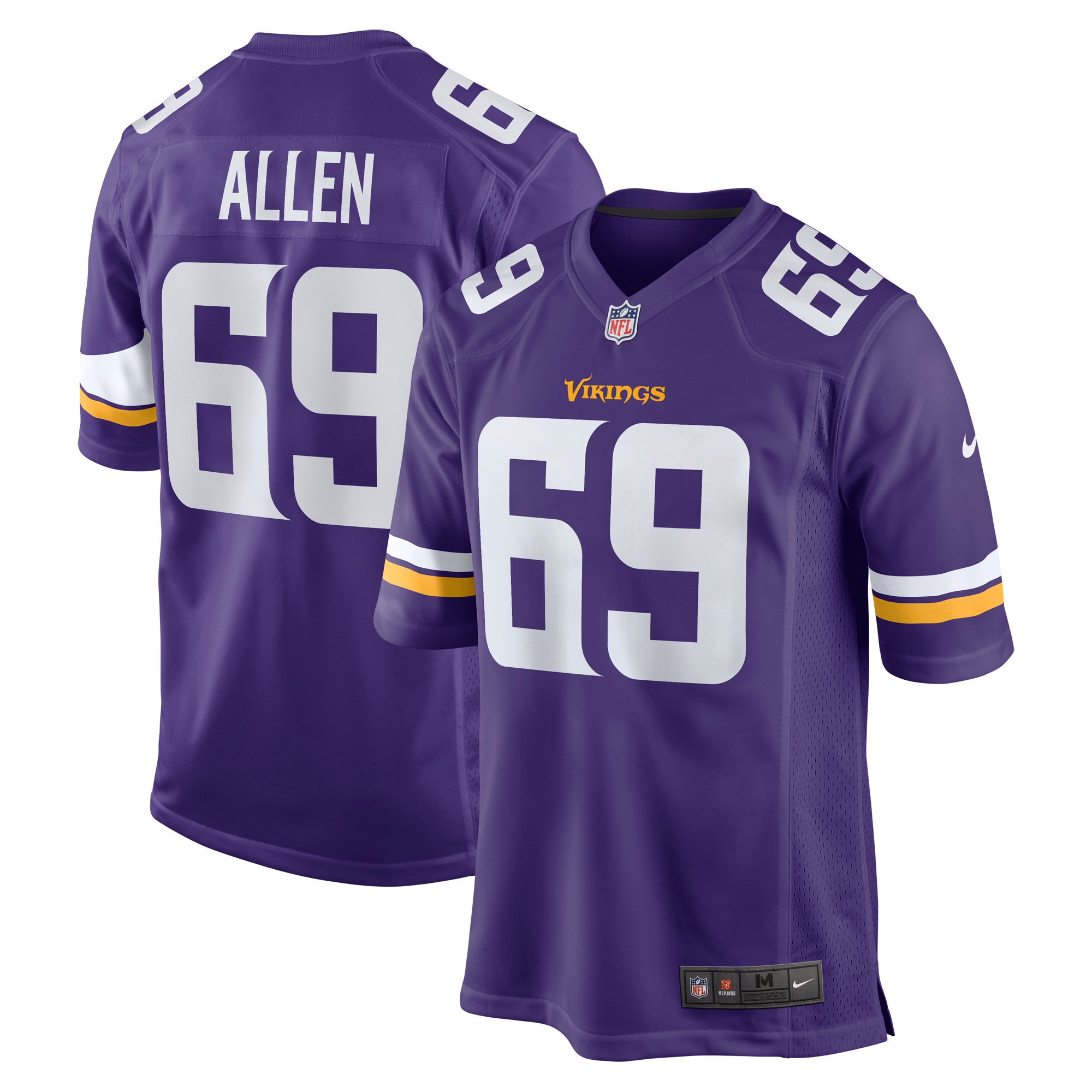Minnesota Vikings Jared Allen Purple Retired Player Game NFL Jersey Men's