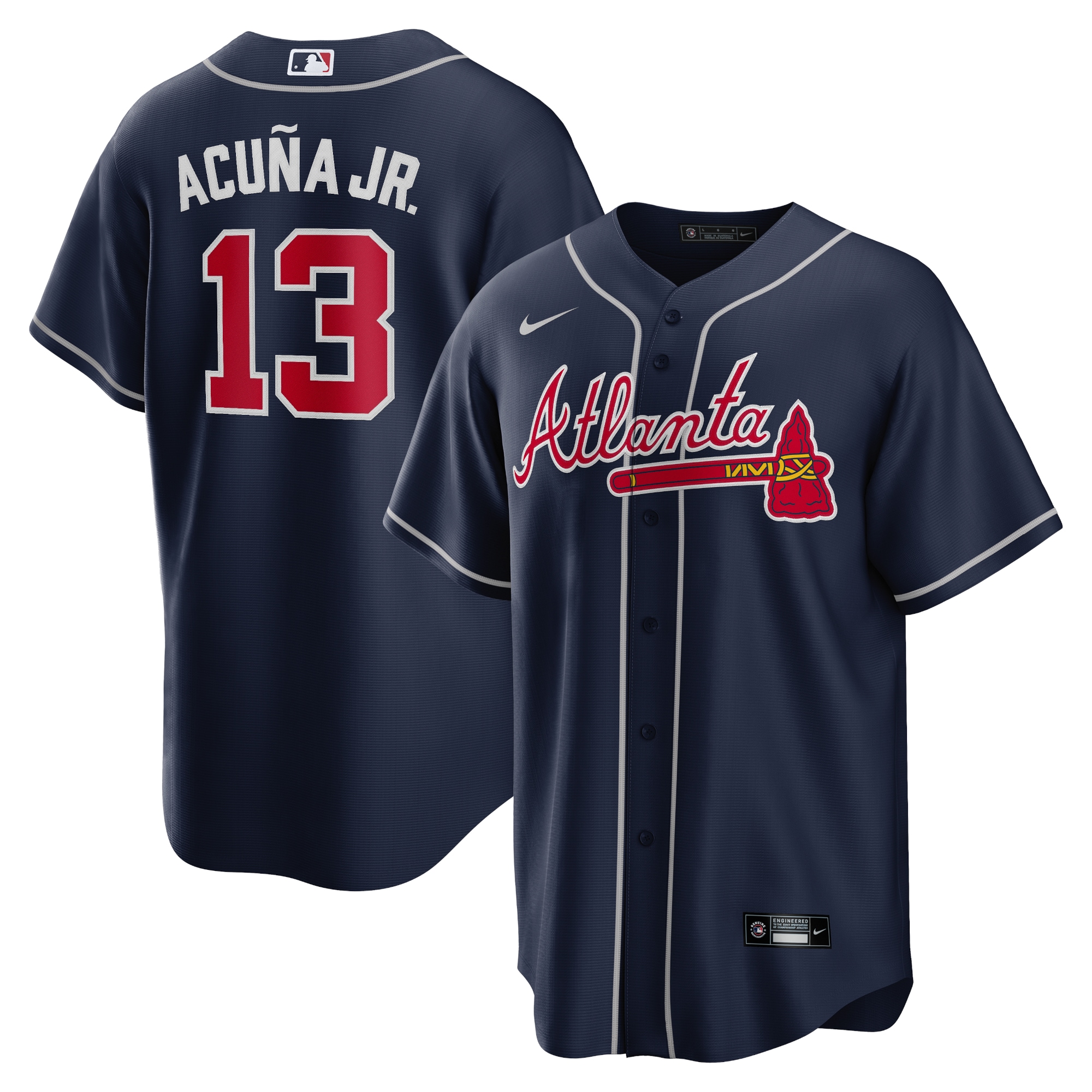 Atlanta Braves Ronald Acuna Jr. Navy Alternate Player Name MLB Jersey Men's