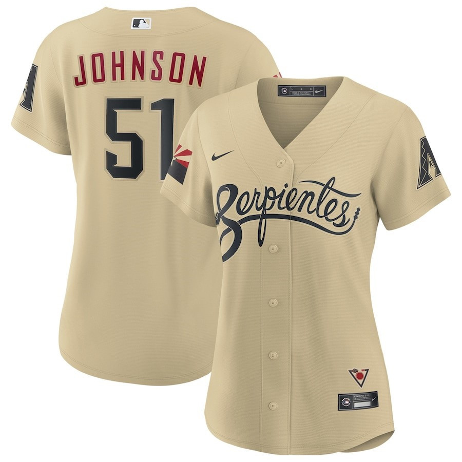 Randy Johnson 51 Arizona Diamondbacks City Connect Player Sand MLB Jersey Women's