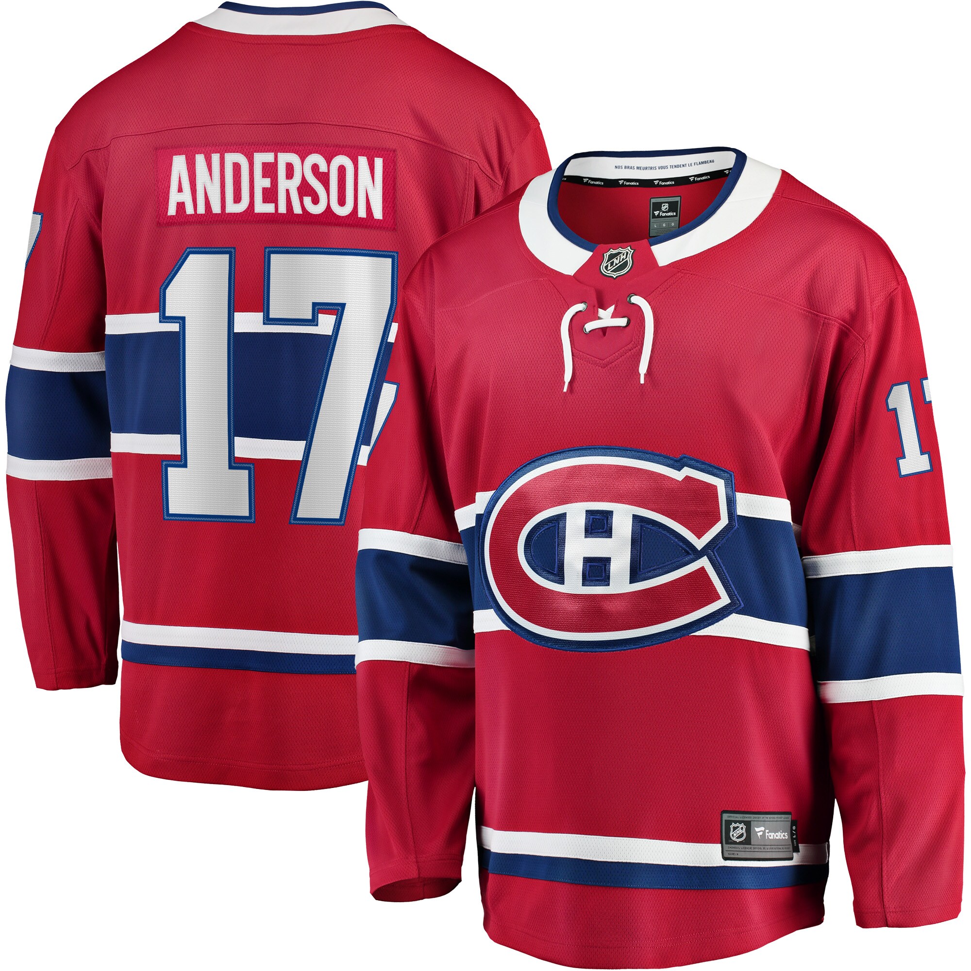 Montreal Canadiens Josh Anderson Red Breakaway Player NHL Jersey Men's