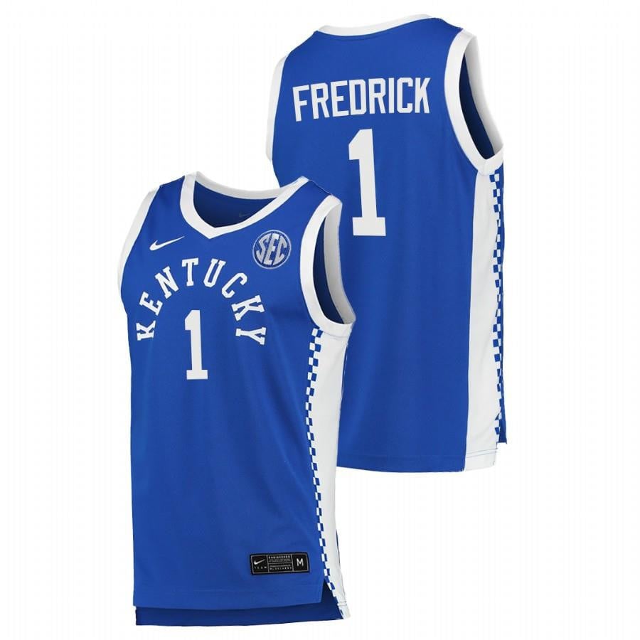 Kentucky Wildcats 1 CJ Fredrick 2023 Royal College NCAA Jersey Men's