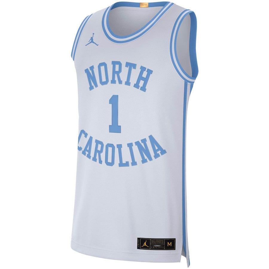 North Carolina Tar Heels Retro Limited White #1 NCAA Jersey Men's