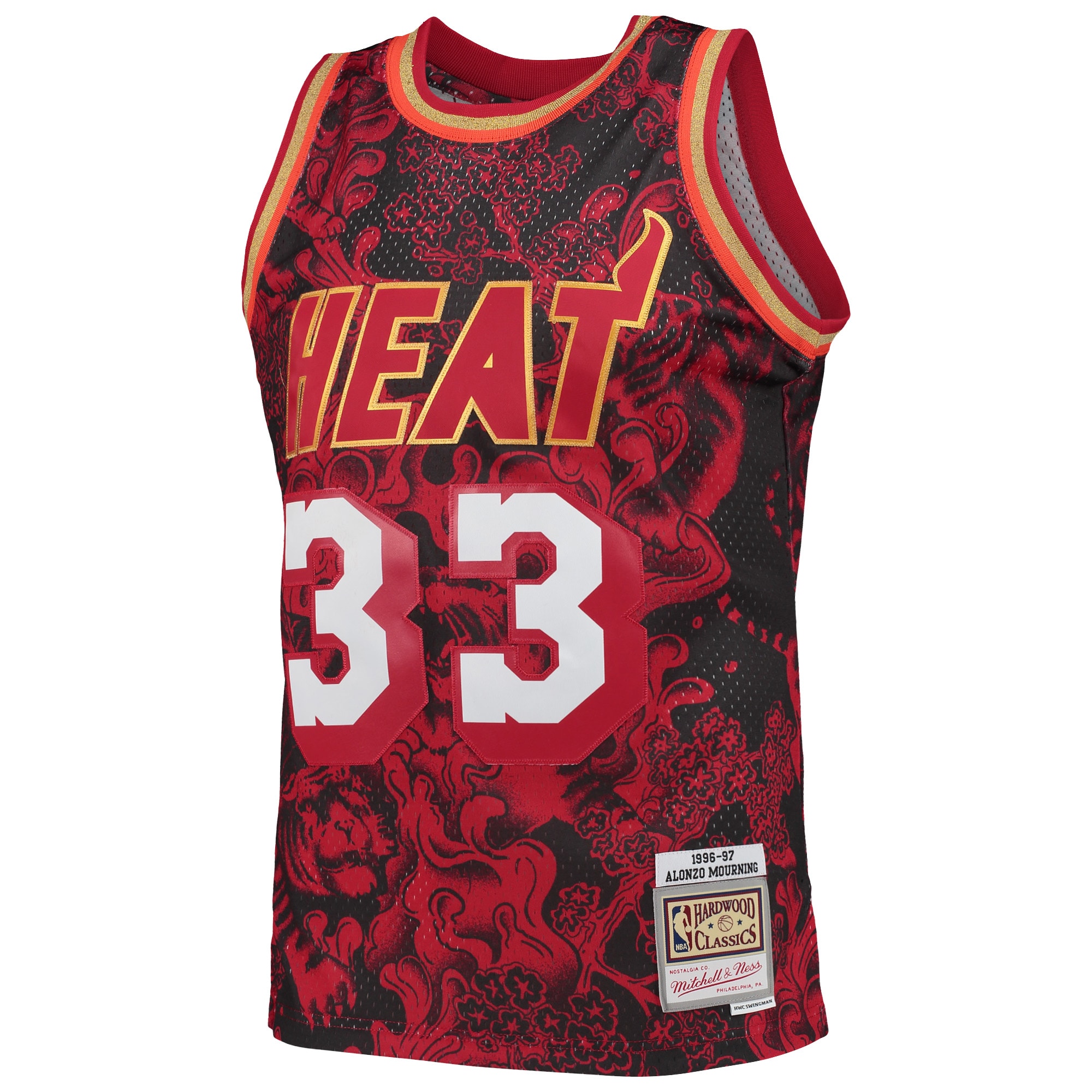 Mitchell Ness Alonzo Mourning Red Miami Heat Hardwood Classics 1996/97 Lunar New Year Swingman NBA Jersey Men's