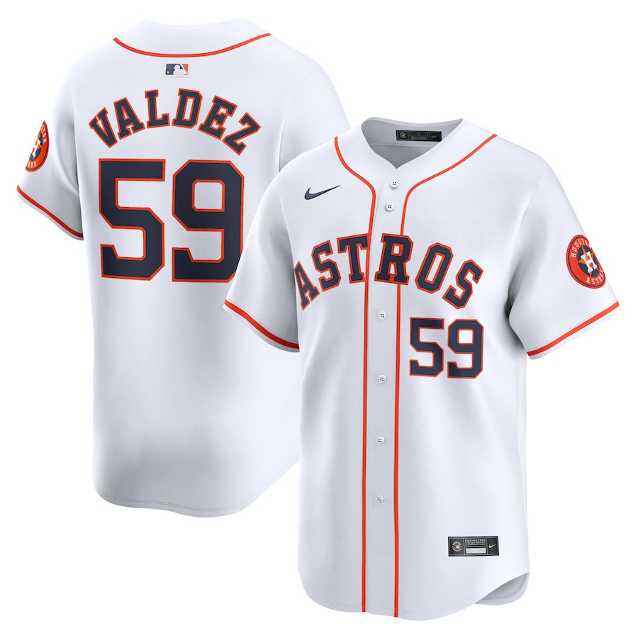 Framber Valdez 59 Houston Astros Home Limited Player White MLB Jersey Men's