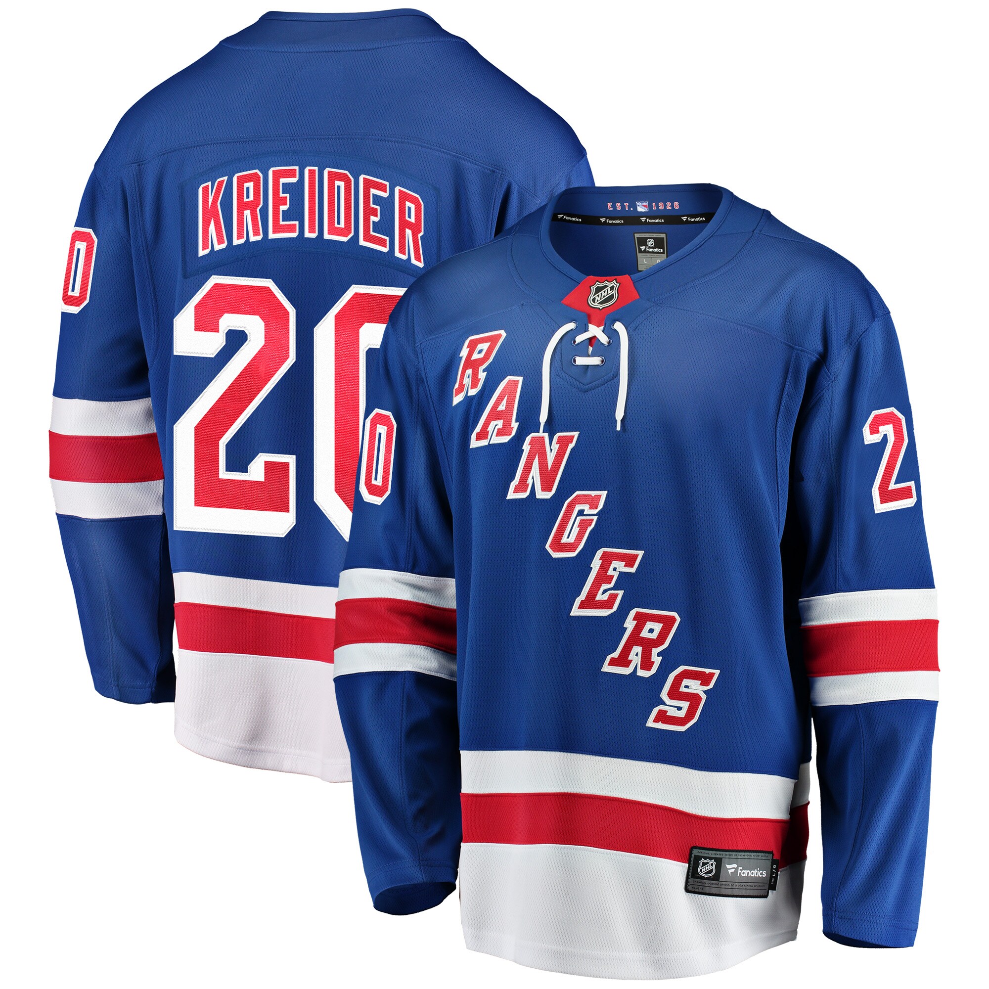 New York Rangers Chris Kreider Blue Home Breakaway Player NHL Jersey Men's