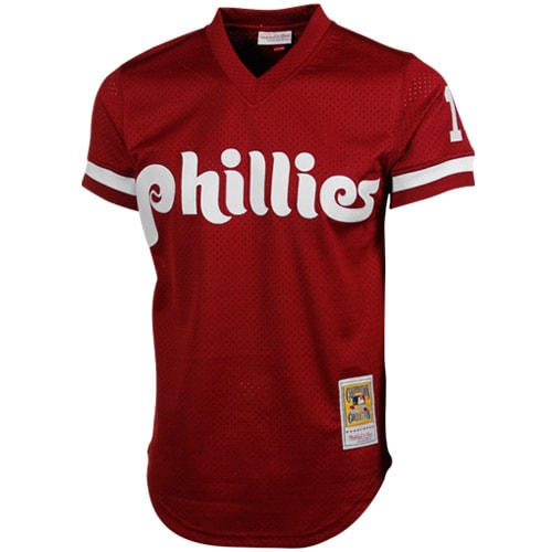 Philadelphia Phillies Darren Daulton Mitchell Ness Red Cooperstown Mesh Batting Practice MLB Jersey Men's
