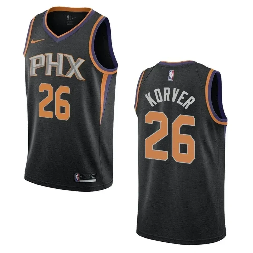 Phoenix Suns 26 Kyle Korver Statement Swingman Black NBA Jersey Men's