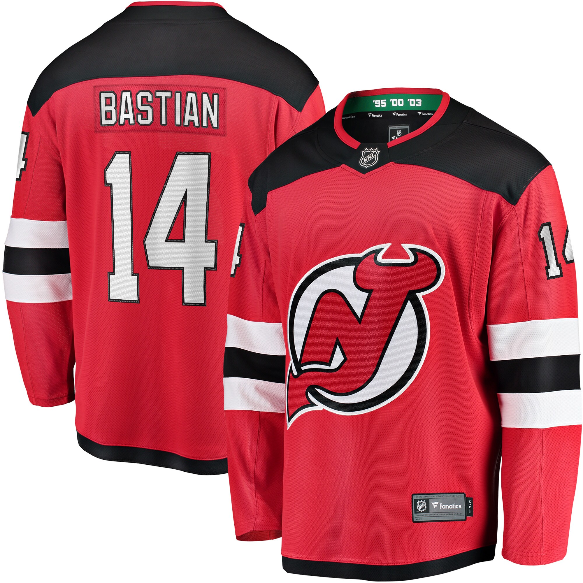 New Jersey Devils Nathan Bastian Red Home Breakaway Player NHL Jersey Men's