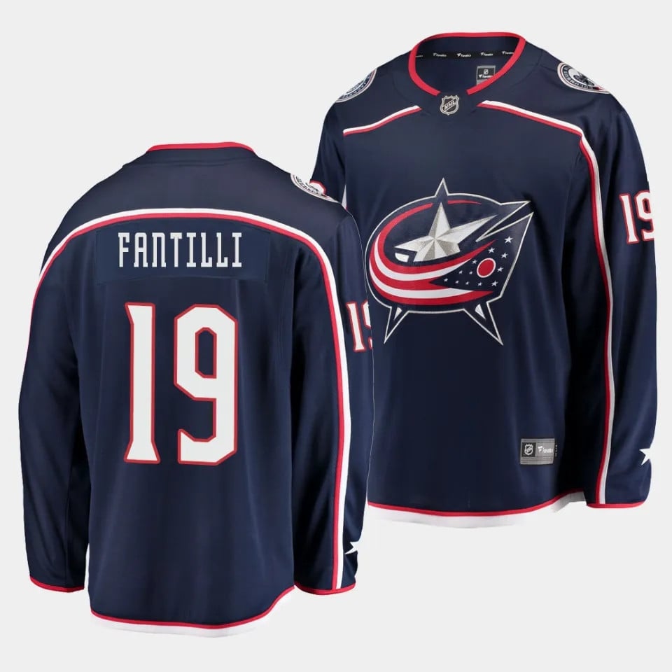 Adam Fantilli #19 Columbus Blue Jackets 2023 Draft Home Navy NHL Jersey Men's