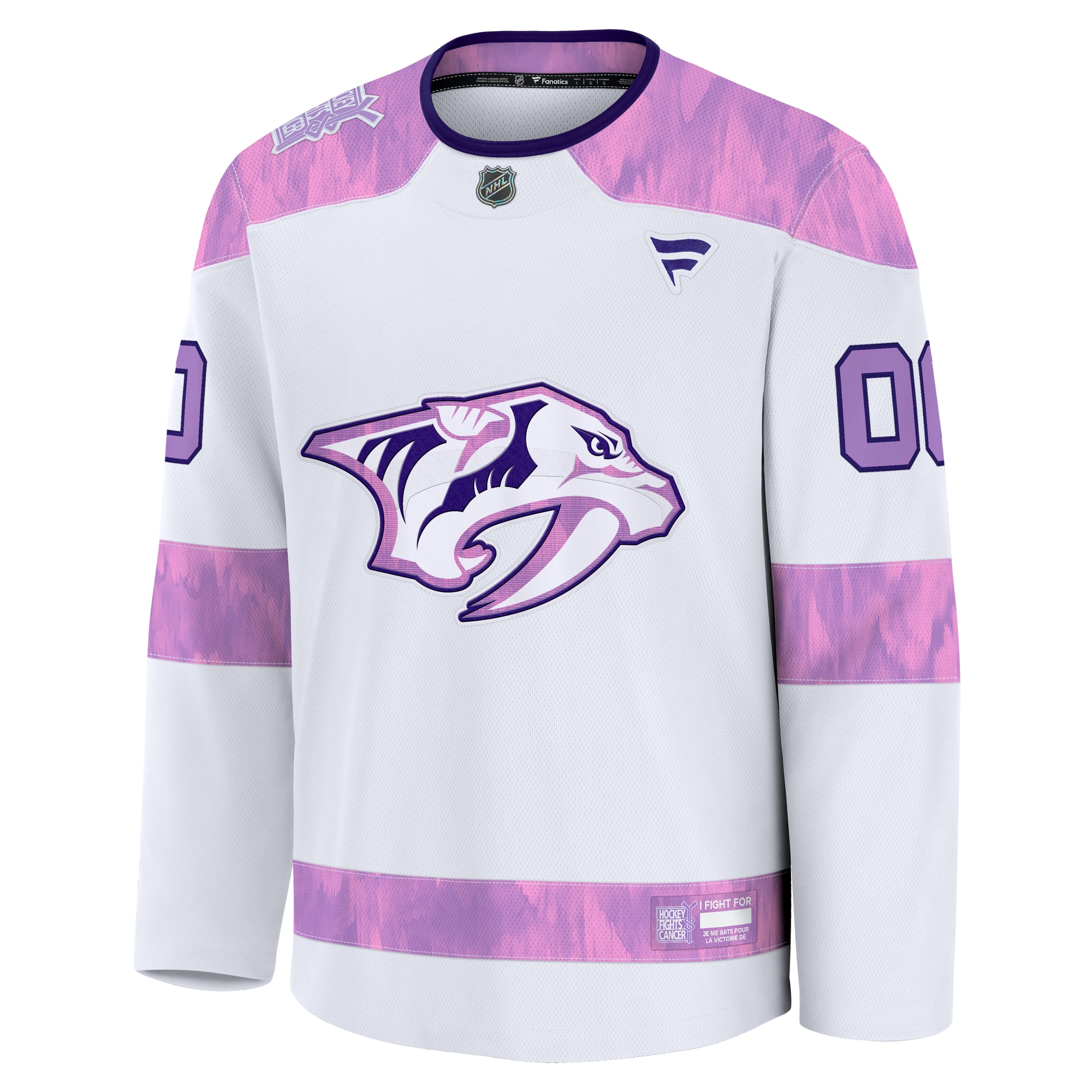 Nashville Predators White 2024 Fights Cancer Custom Practice NHL Jersey Men's