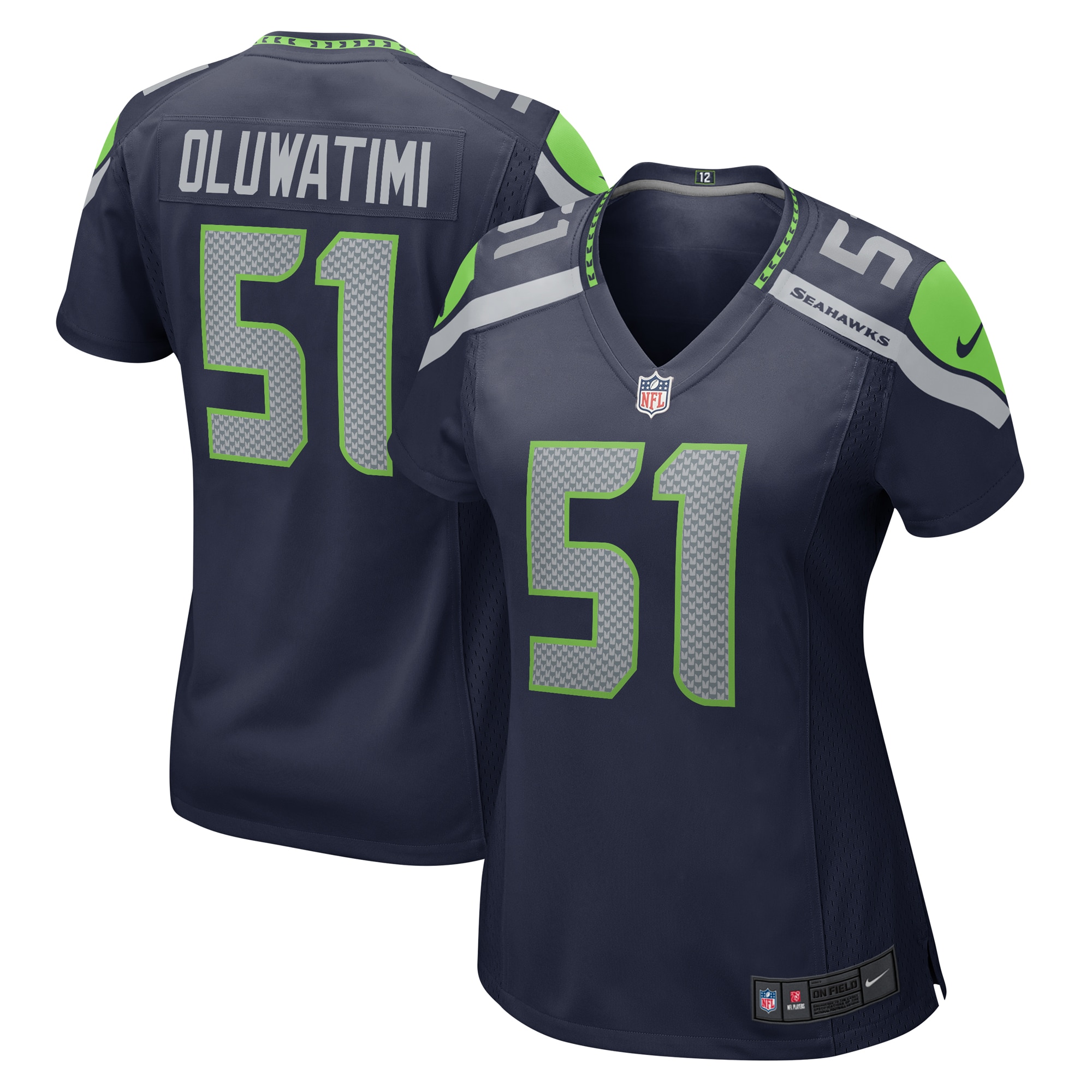 Seattle Seahawks Olusegun Oluwatimi College Navy Game NFL Jersey Women's