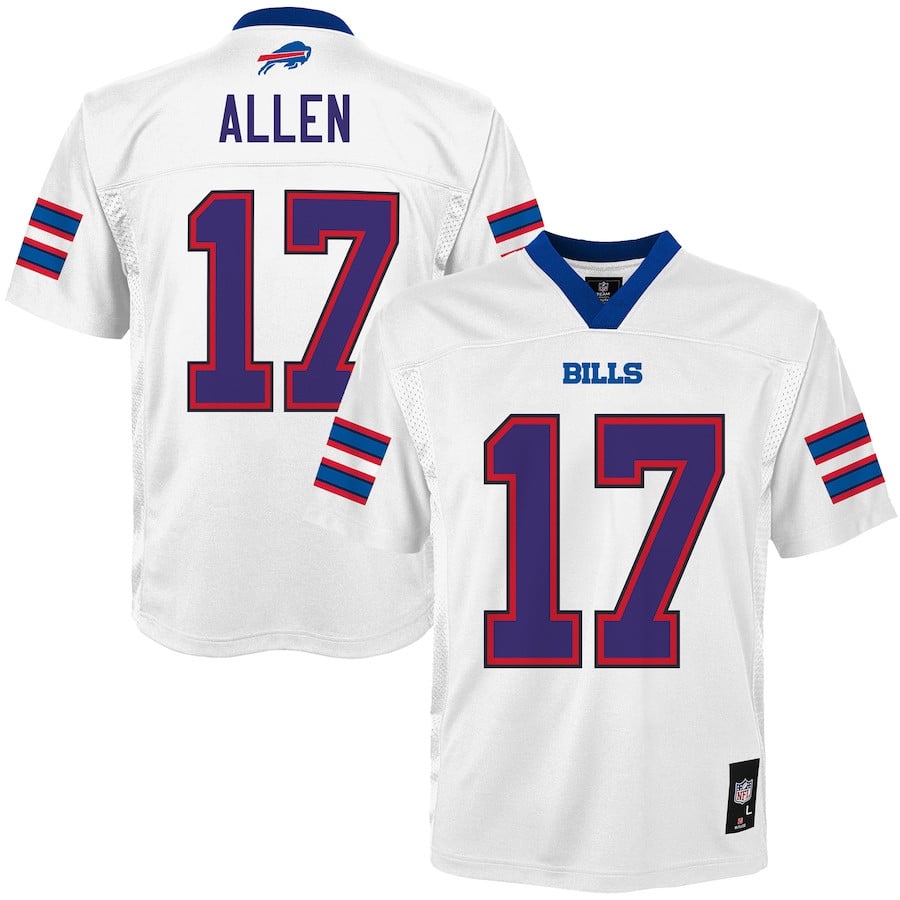 Josh Allen 17 Buffalo Bills White NFL Jersey Youth