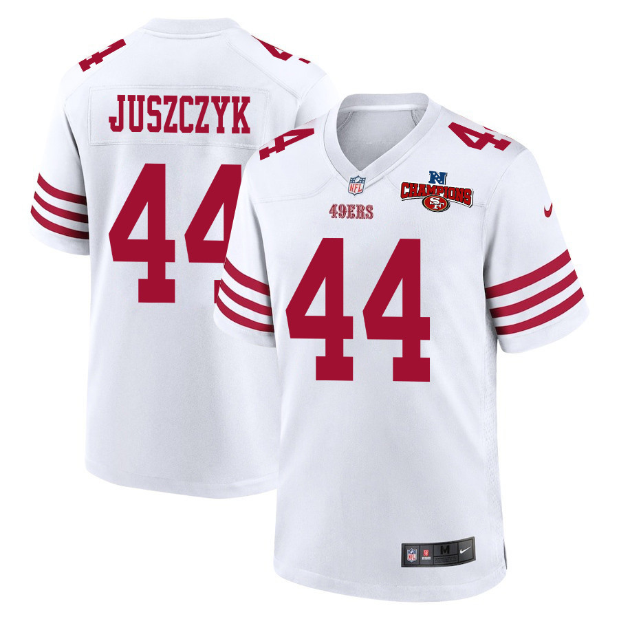 Kyle Juszczyk 44 San Francisco 49ers NFC Champions Patch Game White NFL Jersey Men's