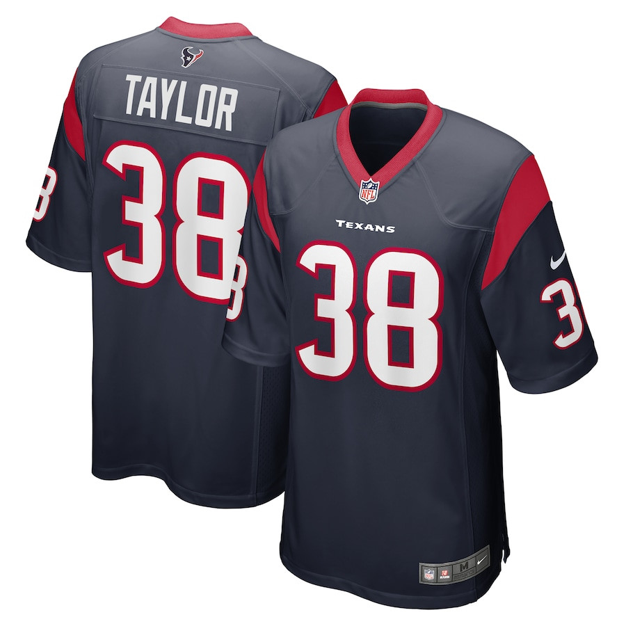 J.J. Taylor 38 Houston Texans Game Navy NFL Jersey Men's