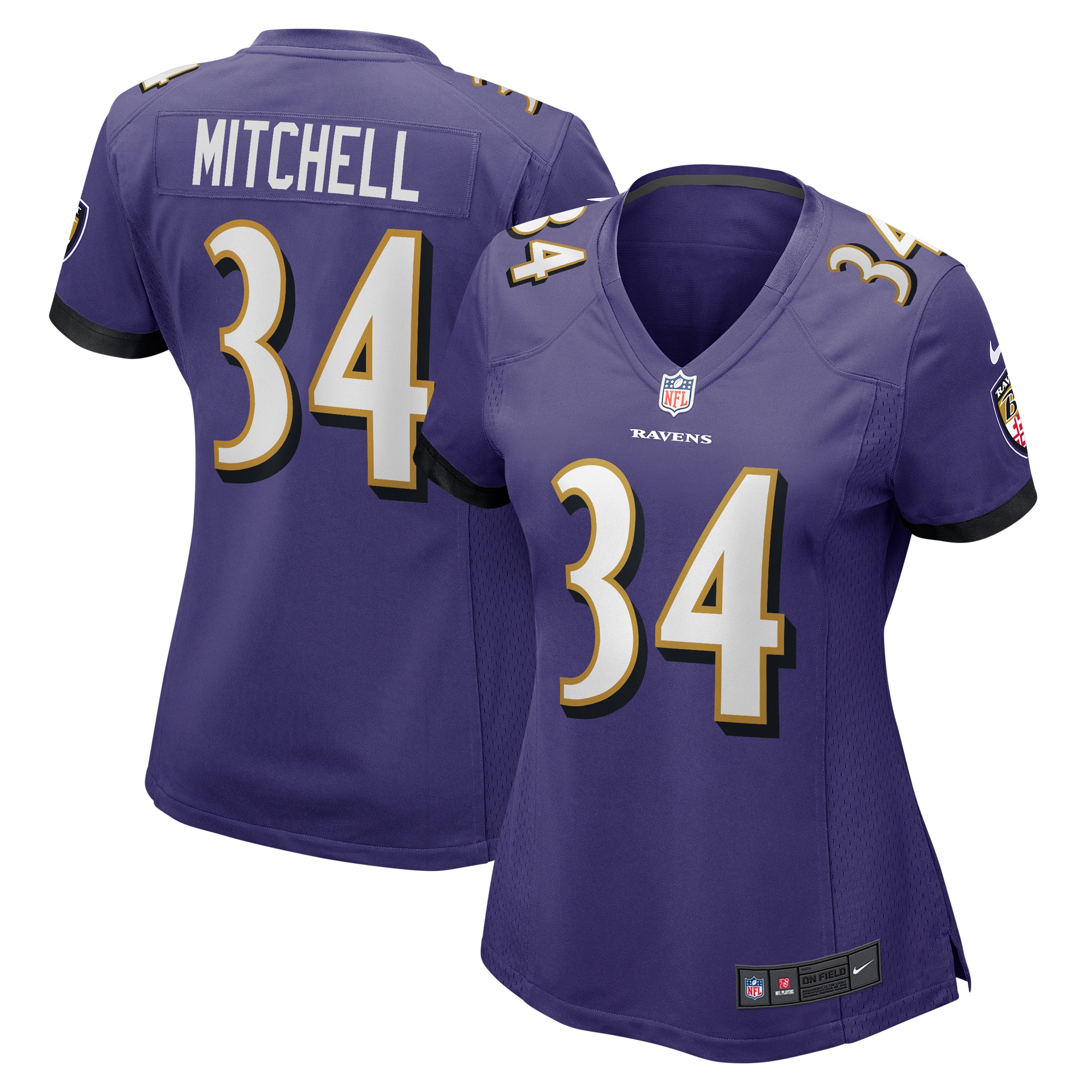 Baltimore Ravens Keaton Mitchell Purple Game NFL Jersey Women's