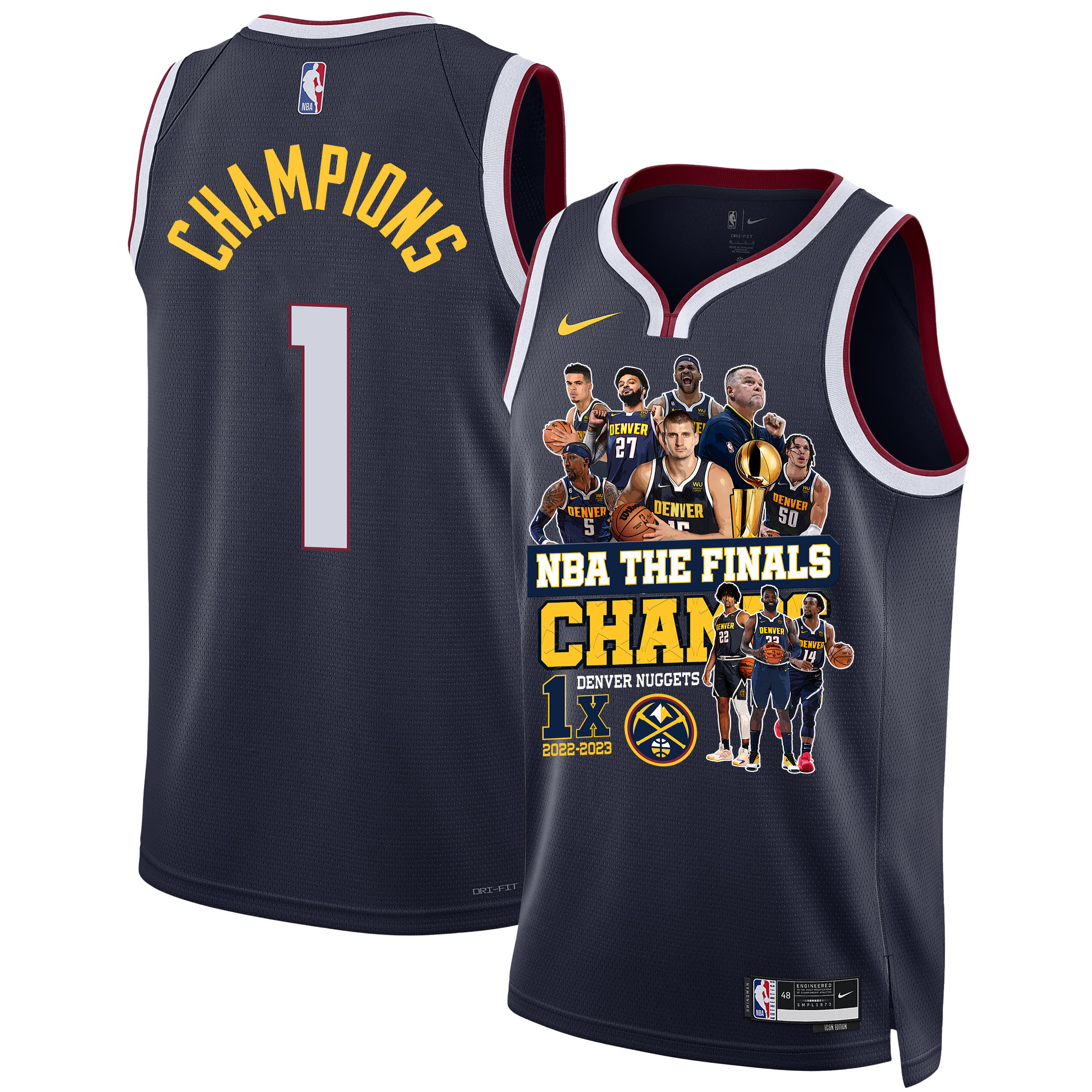 Denver Nuggets 1st The Final Champions 2023 Swingman Black NBA Jersey Men's