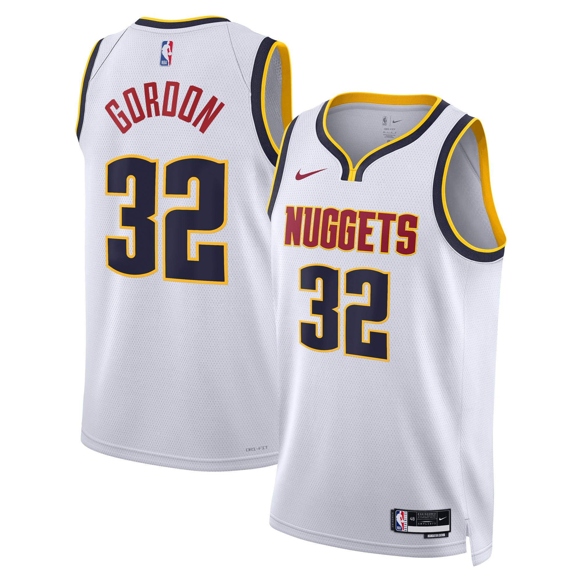 Denver Nuggets Association Edition Swingman White Aaron Gordo Unisex NBA Jersey Unisex