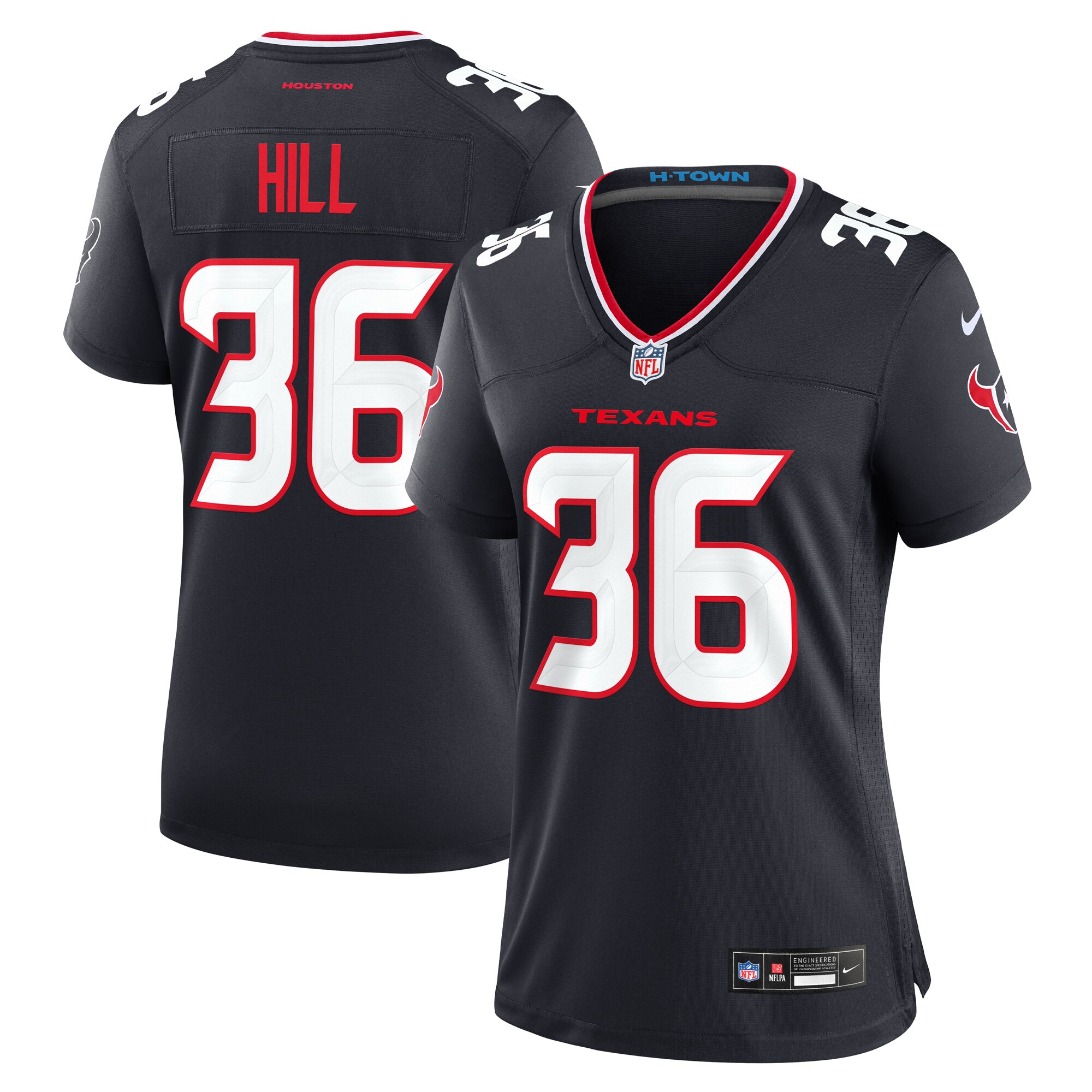 Houston Texans Brandon Hill Navy Team Game NFL Jersey Women's