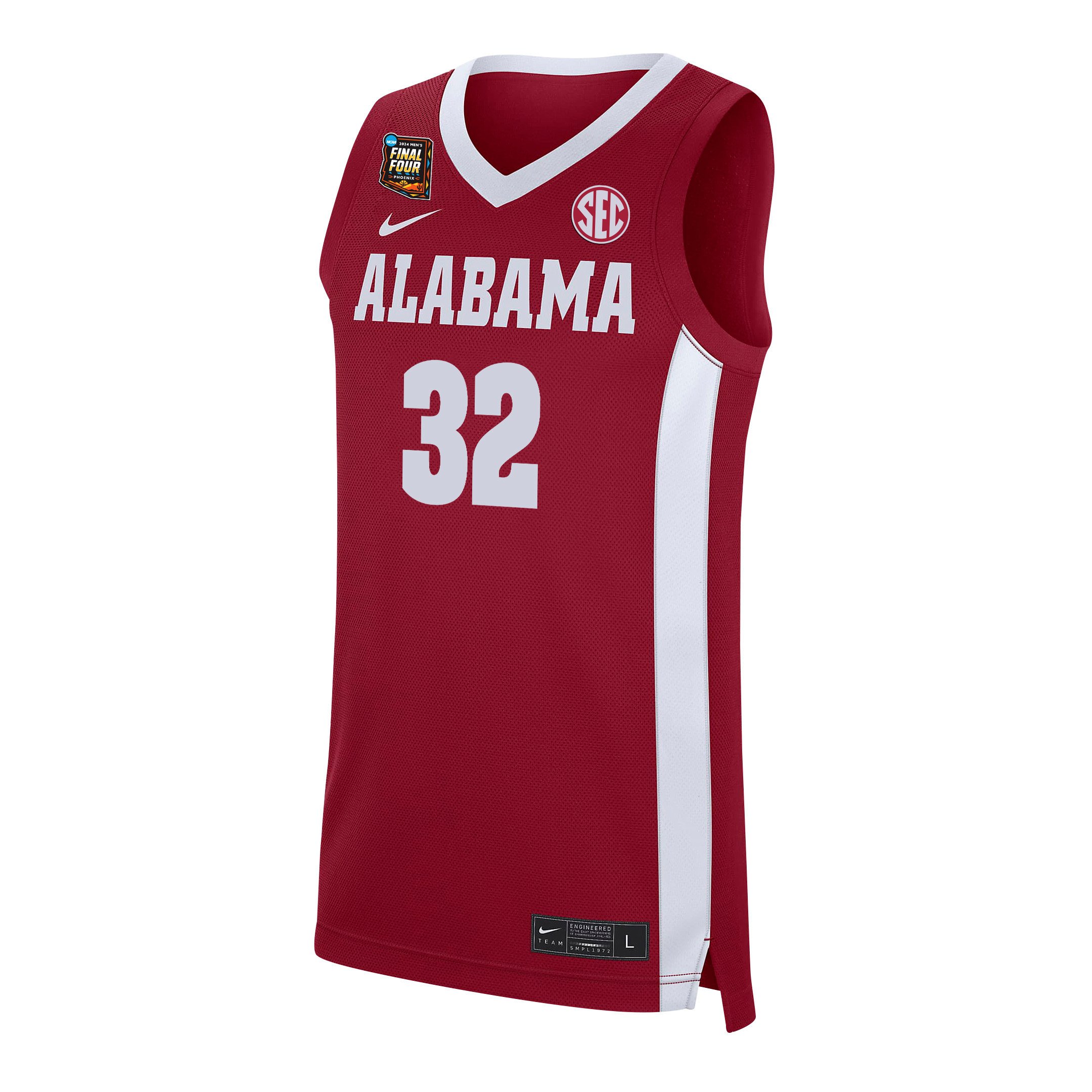 Kai Spears Alabama Crimson Tide 2024 Final Four Patch Re White NCAA Jersey Men's