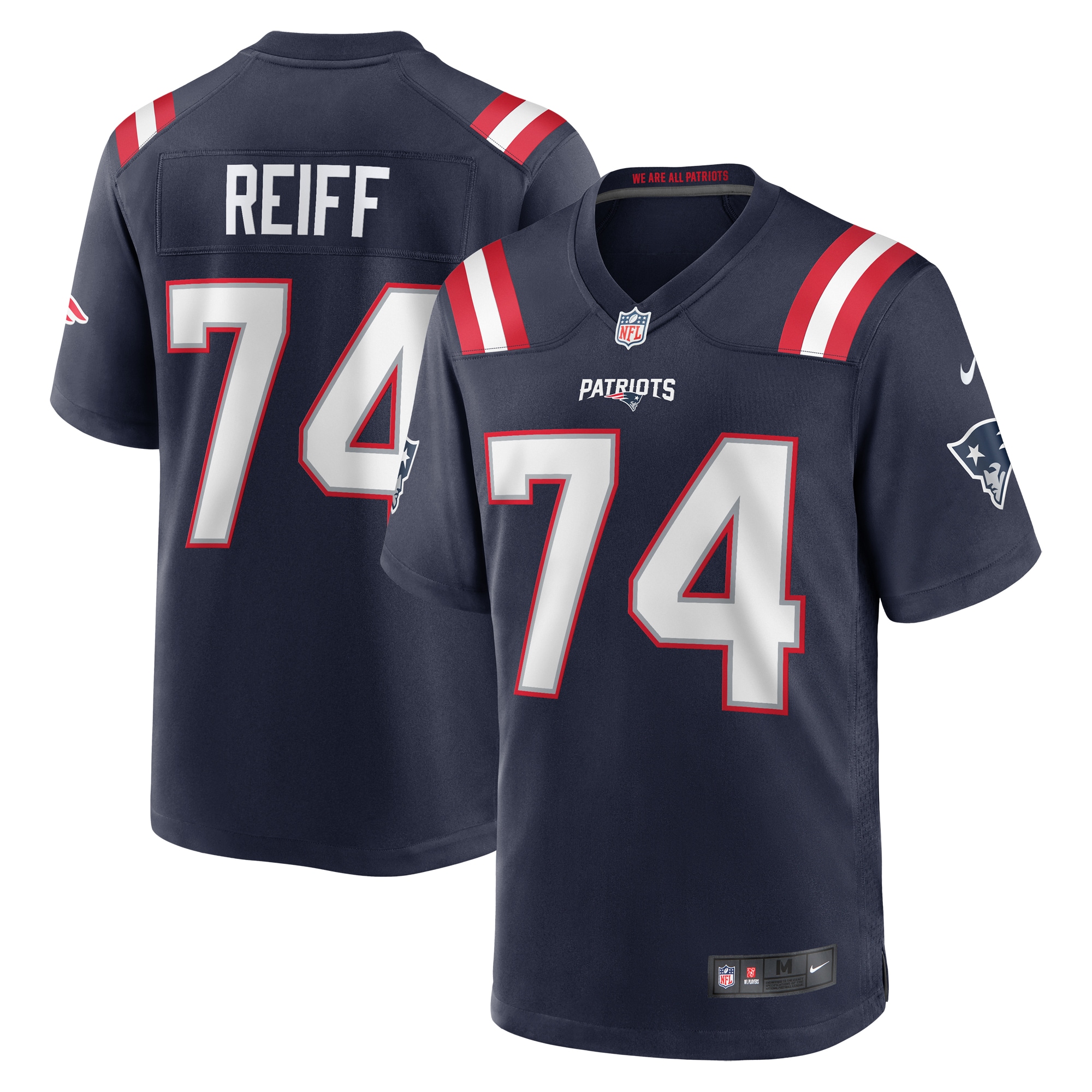 New England Patriots Riley Reiff Navy Game NFL Jersey Men's