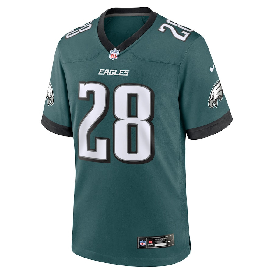 Will Shipley 28 Philadelphia Eagles Team Game Midnight Green NFL Jersey Men's