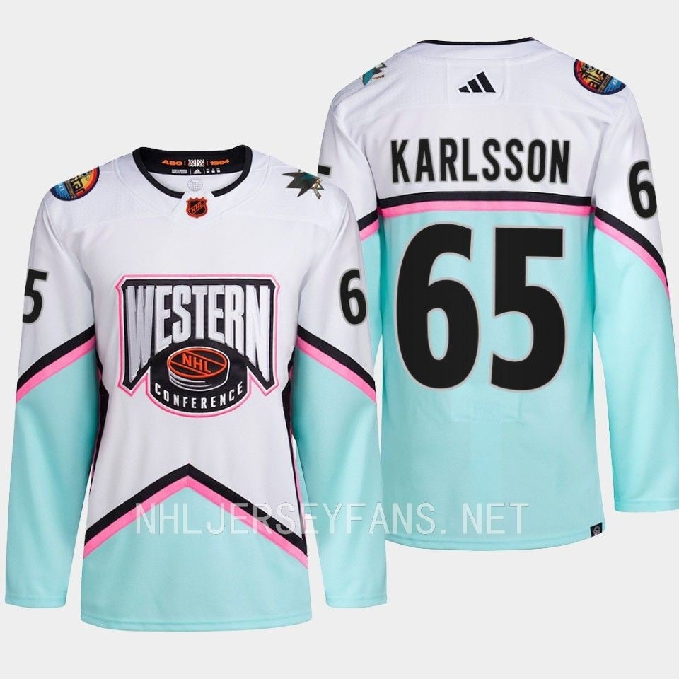 Erik Karlsson 65 Sharks 2023 All Star Western Conference White NHL Jersey Men's