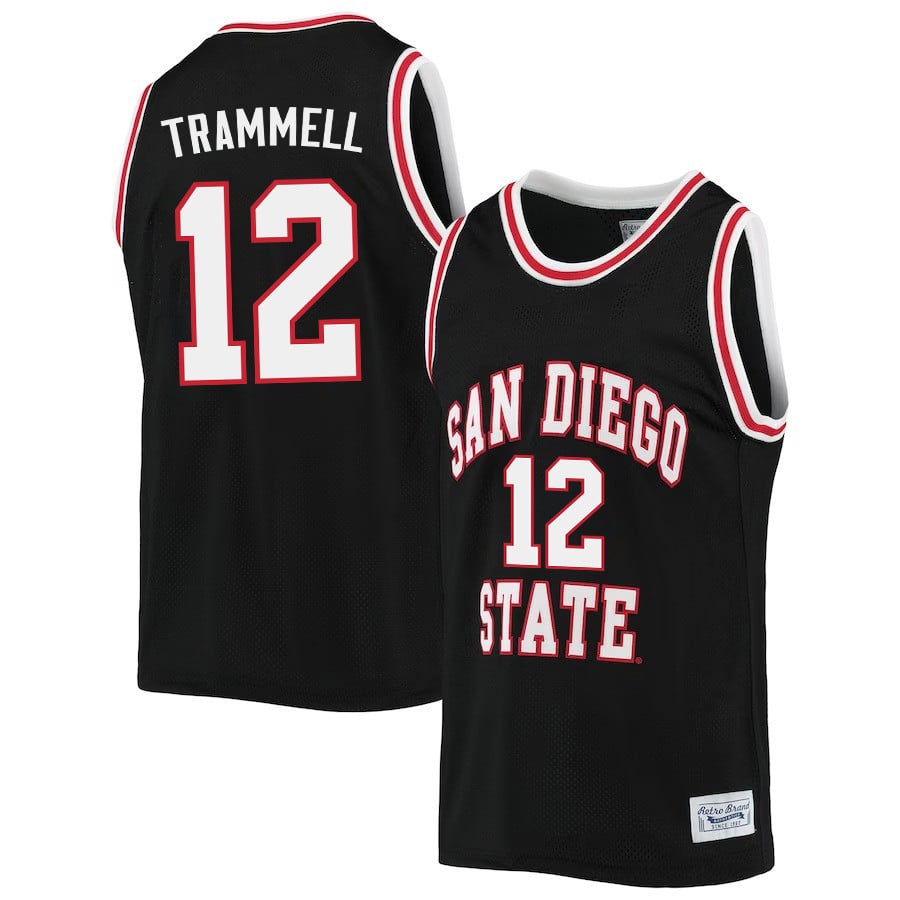 Darrion Trammell 12 San Diego State Aztecs 2023- Black NCAA Jersey Men's