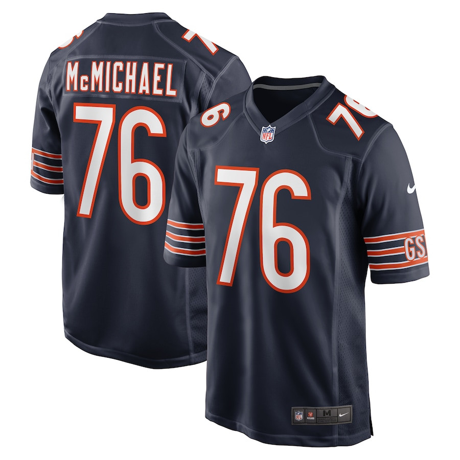 Steve McMichael 76 Chicago Bears Retired Player Game Navy NFL Jersey Men's