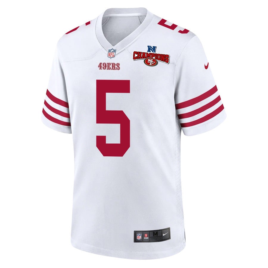 Randy Gregory 5 San Francisco 49ers NFC Champions Patch Game White NFL Jersey Men's