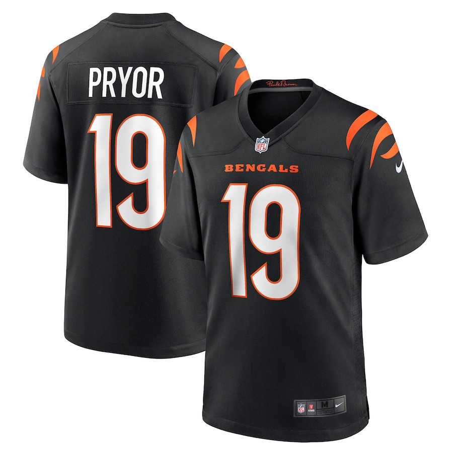 Kendric Pryor 19 Cincinnati Bengals Game Black NFL Jersey Men's