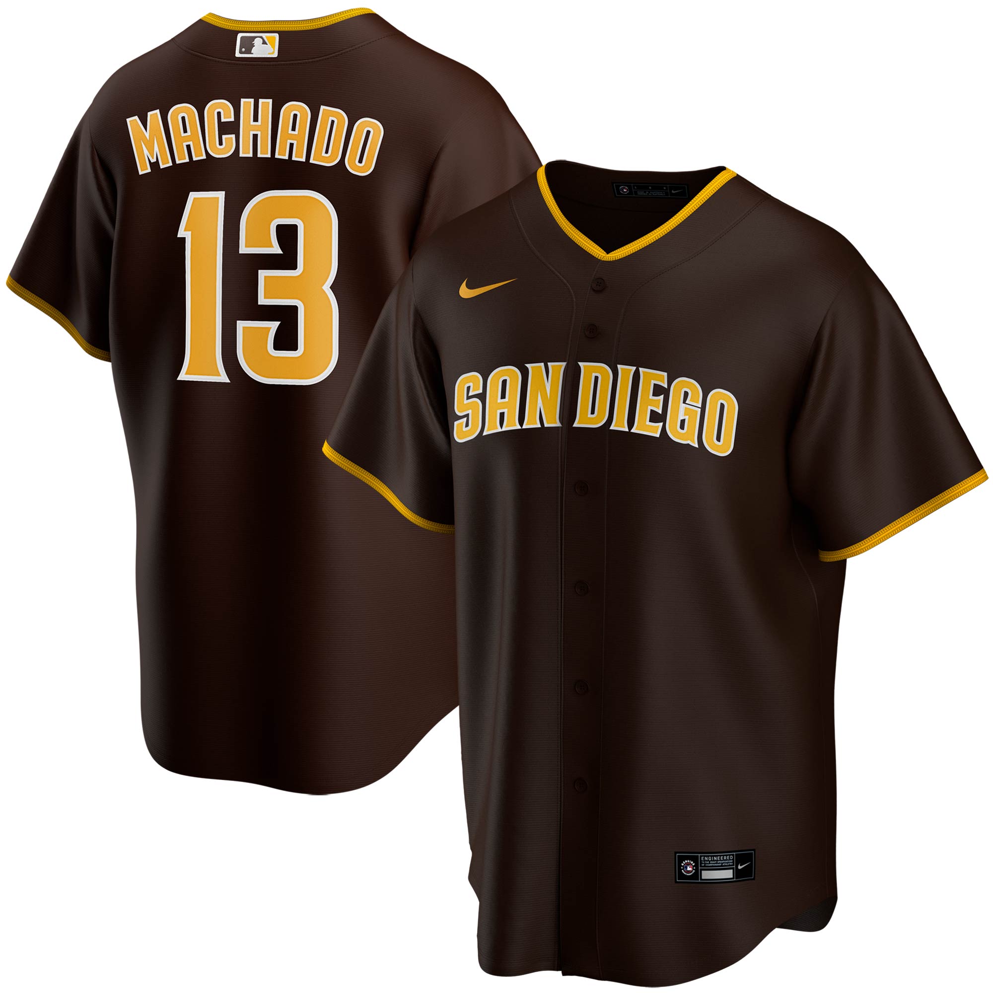 San Diego Padres Manny Machado Brown Alternate Player MLB Jersey Men's
