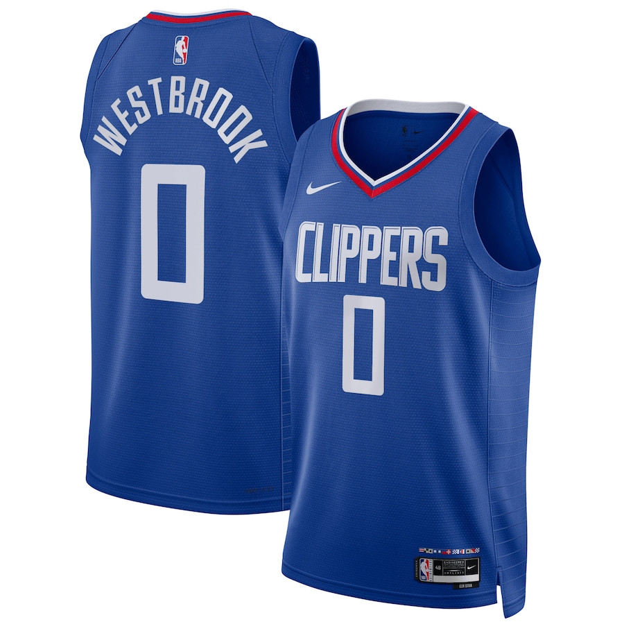 Russell Westbrook 0 Los Angeles Clippers Unisex Swingman Icon Edition Blue NBA Jersey Unisex