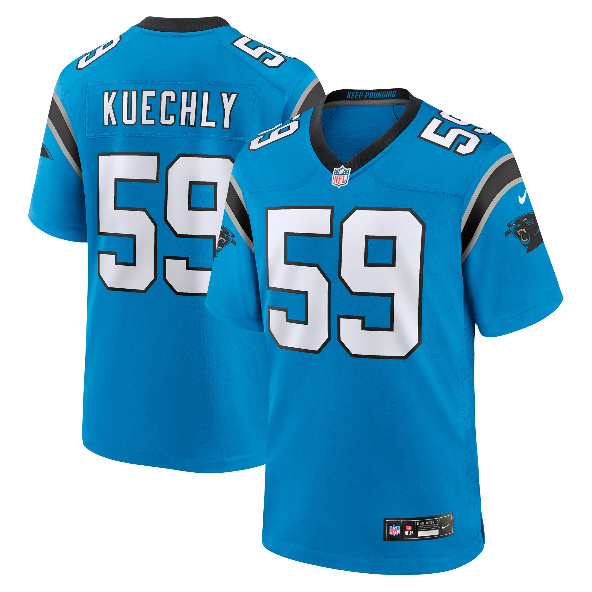 Carolina Panthers Luke Kuechly Blue Retired Player Game NFL Jersey Men's