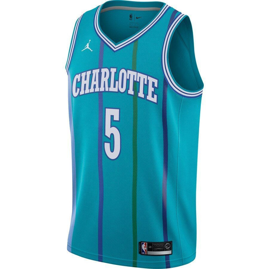 Nicolas Batum Charlotte Hornets Fashion Current Player Hardwood Classics Swingman Aqua NBA Jersey Men's