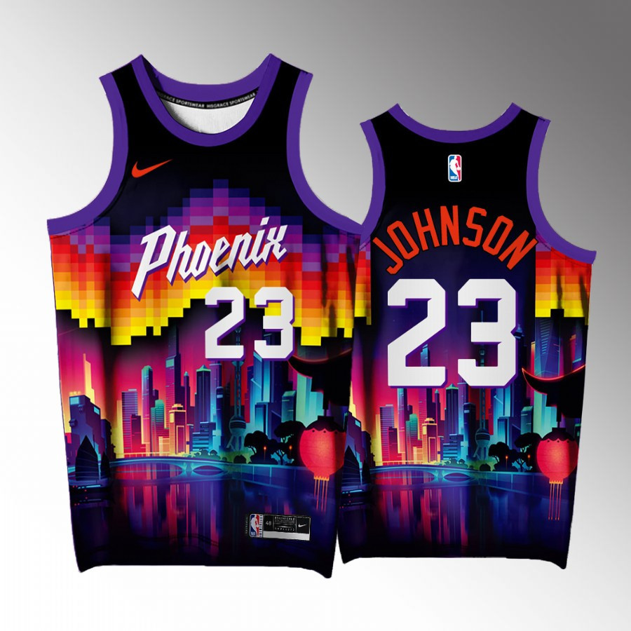Cameron Johnson 23 Phoenix Suns Purple Arizona City Exclusive Edition NBA Jersey Men's
