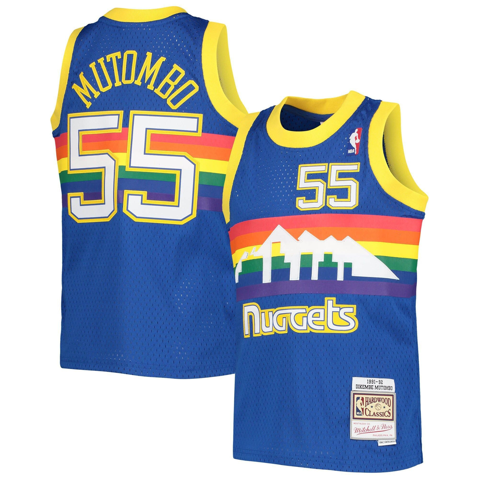 Dikembe Mutombo Denver Nuggets Mitchell&Nes 1991-92 Hardwood Classics Swingman Royal NBA Jersey Youth