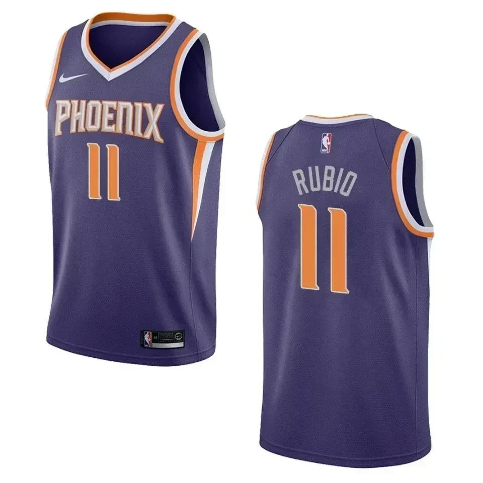 Phoenix Suns 11 Ricky Rubio Icon Swingman Purple NBA Jersey Men's