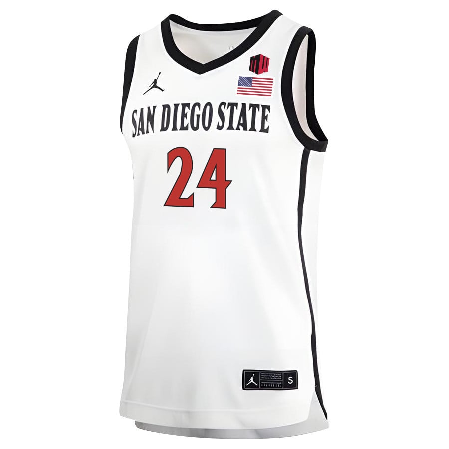 Tyler Broughton 24 San Diego State Aztecs 2023 MW Logo- Me White NCAA Jersey Men's