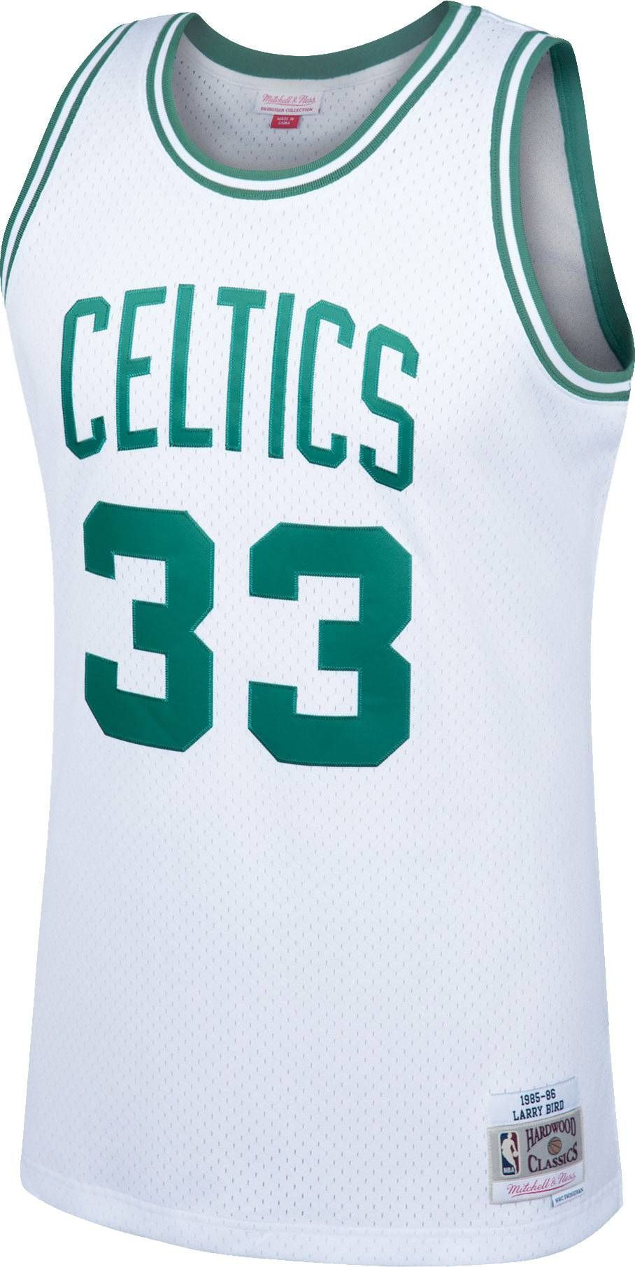 Mitchell Ness Boston Celtics Larry Bird 33 Swingma White NBA Jersey Men's