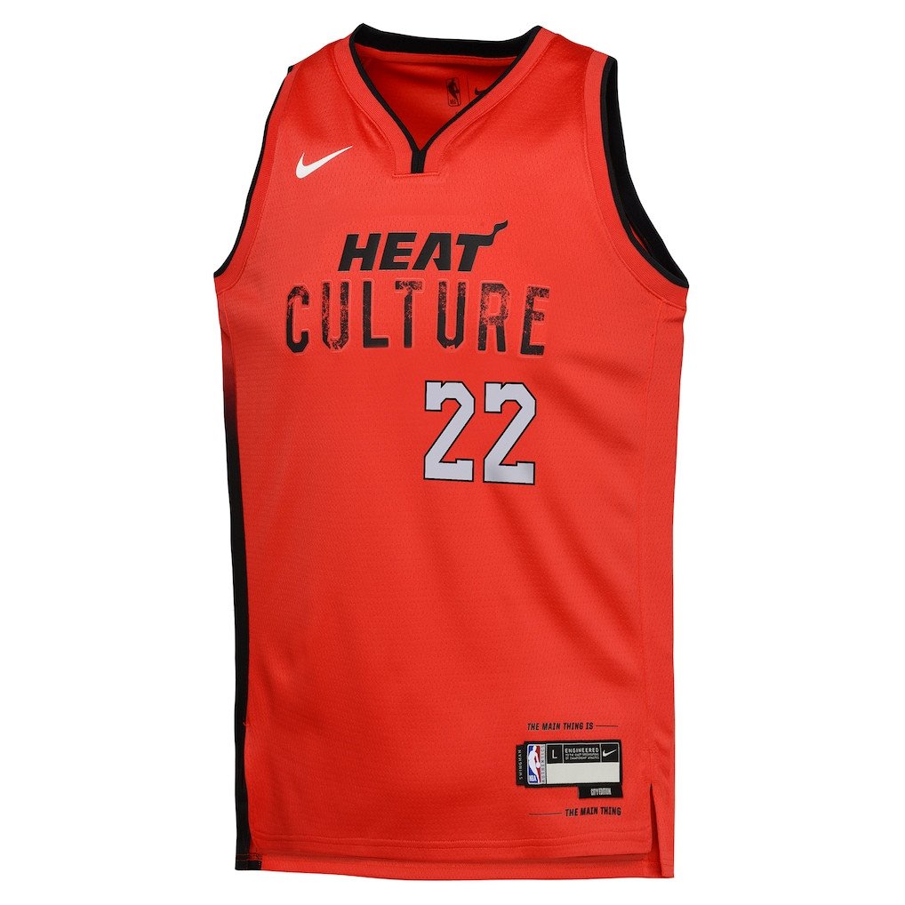 Jimmy Butler 22 Miami Heat 2024/25 Swingman Playe City Edition Red NBA Jersey Youth